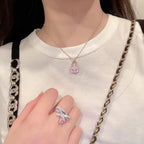 [Clover Jewelry]CONSTANCE ANHÄNGER LILA DIAMANTEN HALSKETTE