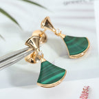 [Clover Jewelry]DREAM MALACHITE PINK GOLD EARRINGS