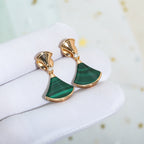 [Clover Jewelry]DREAM MALACHITE PINK GOLD EARRINGS