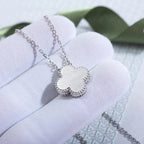 [Clover Jewelry]CLOVER  15MM DIAMOND LASER NECKLACE SILVER