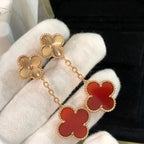[Clover Jewelry]CLOVER 2 MOTIF  LASER CARNELIAN EARRINGS