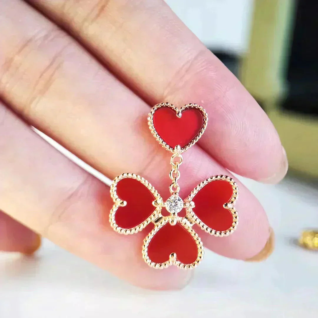 [Clover Jewelry]SWEET CLOVER CARNELIAN OHRRINGE