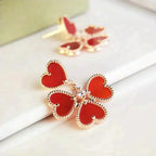 [Clover Jewelry]SWEET CLOVER CARNELIAN OHRRINGE
