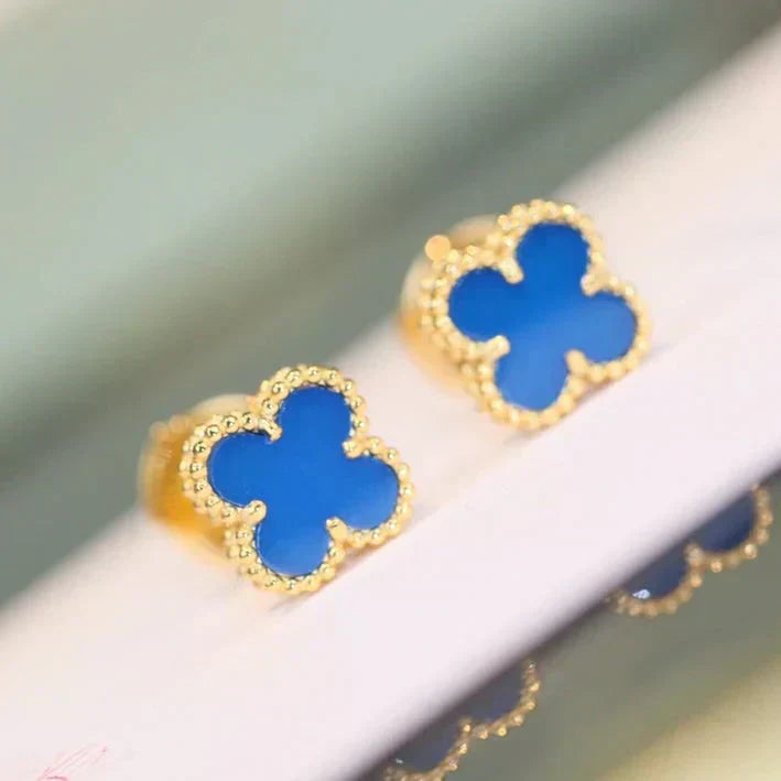 [Clover Jewelry]CLOVER MINI 9.5MM TURQUOISE EARRINGS