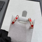 [Clover Jewelry]SERPENTI CARNELIAN PINK GOLD EARRINGS