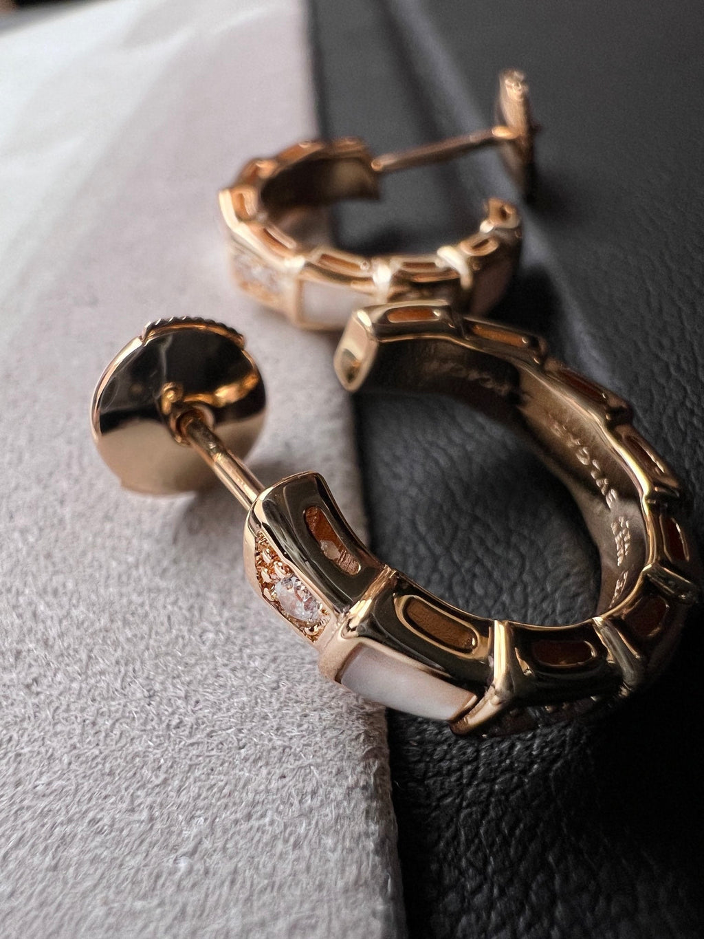 [Clover Jewelry]SERPENTI MOP PINK GOLD EARRINGS