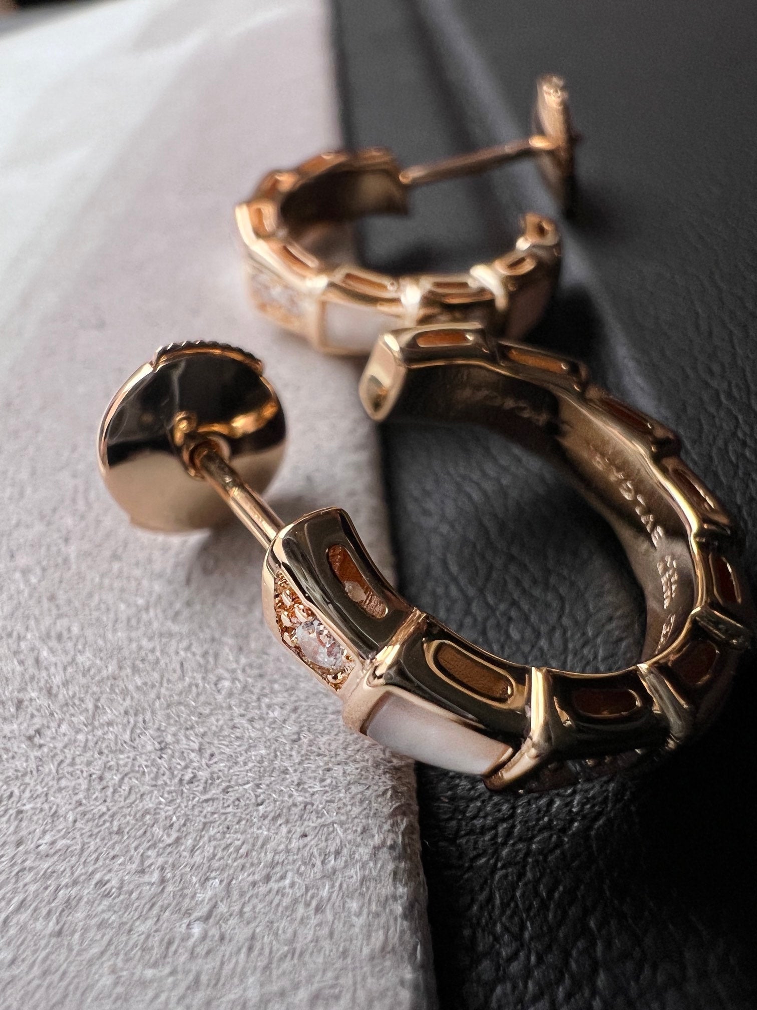 [Clover Jewelry]SERPENTI MOP PINK GOLD EARRINGS