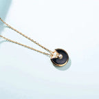 [Clover Jewelry]AMULETTE GOLD CARNELIAN ONYX NECKLACE