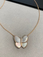 [Clover Jewelry]BUTTERFLY GOLD MOP DIAMOND NECKLACE