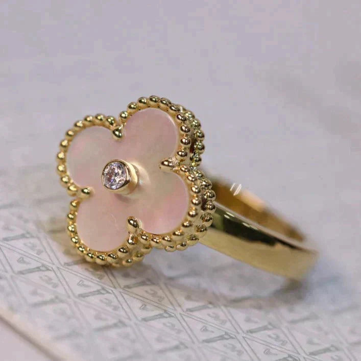 [Clover Jewelry]CLOVER PINK MOP RING GOLD DIAMOND