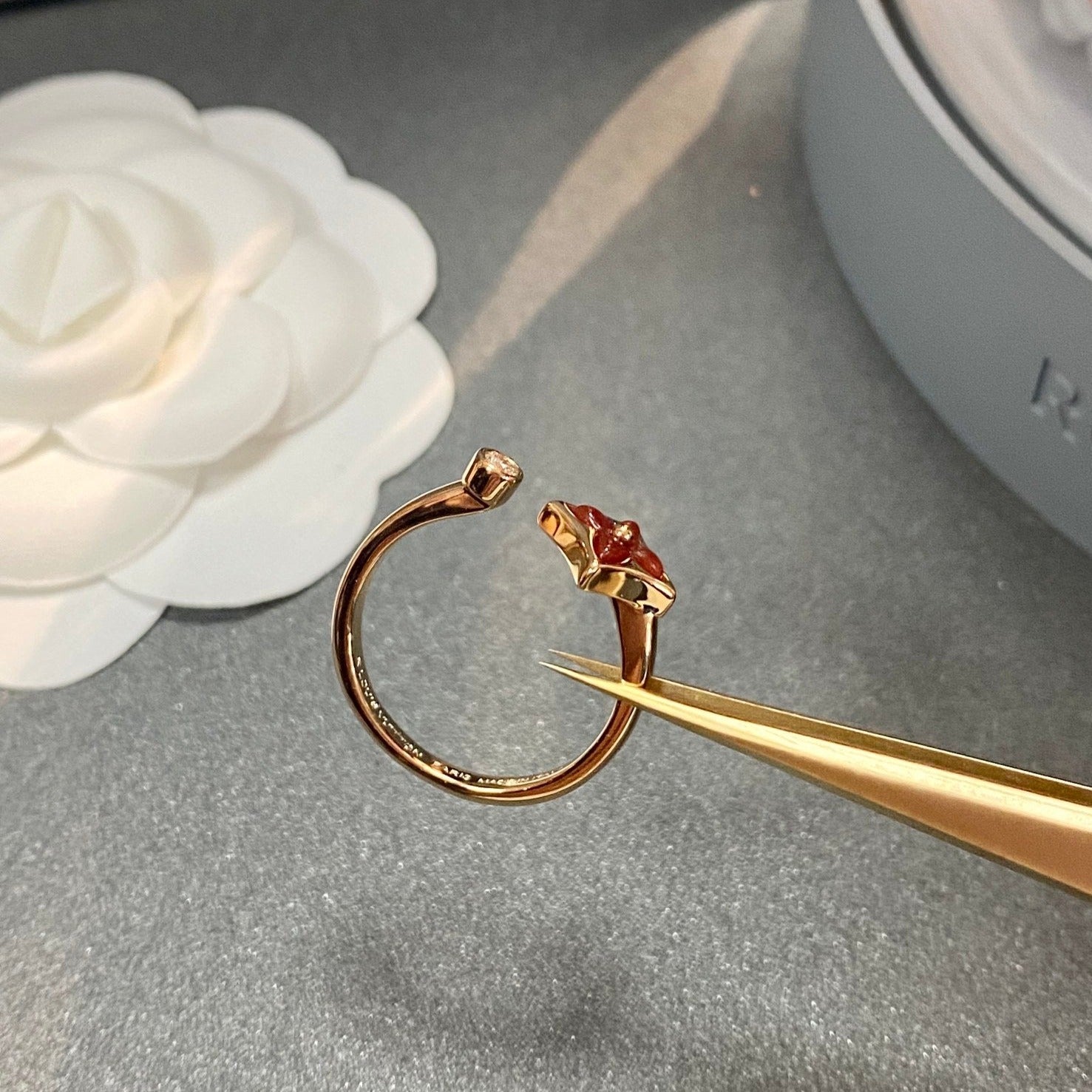 [Clover Jewelry]STAR 1 DIAMOND OPEN RING