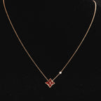 [Clover Jewelry]STAR NECKLACE PINK GOLD 1 DIAMOND