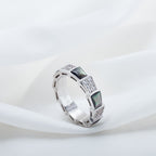 [Clover Jewelry]SERPENTI RING SILBER DIAMANT SCHWARZER PERLMUTT 4MM