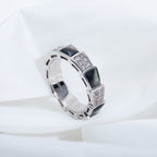 [Clover Jewelry]SERPENTI RING SILBER DIAMANT SCHWARZER PERLMUTT 4MM