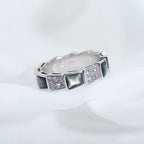 [Clover Jewelry]SERPENTI RING SILBER DIAMANT SCHWARZER PERLMUTT 4MM