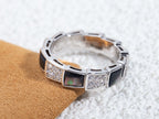 [Clover Jewelry]SERPENTI RING SILBER DIAMANT SCHWARZER PERLMUTT 4MM