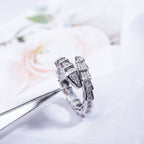 [Clover Jewelry]SERPENTI RING SILVER DIAMOND PAVED 4MM