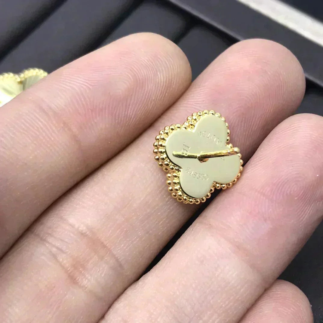 [Clover Jewelry]CLOVER MINI 9.5MM LASER EARRINGS