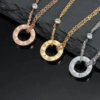 [Clover Jewelry]LOVE NECKLACE 16MM 2 DIAMONDS