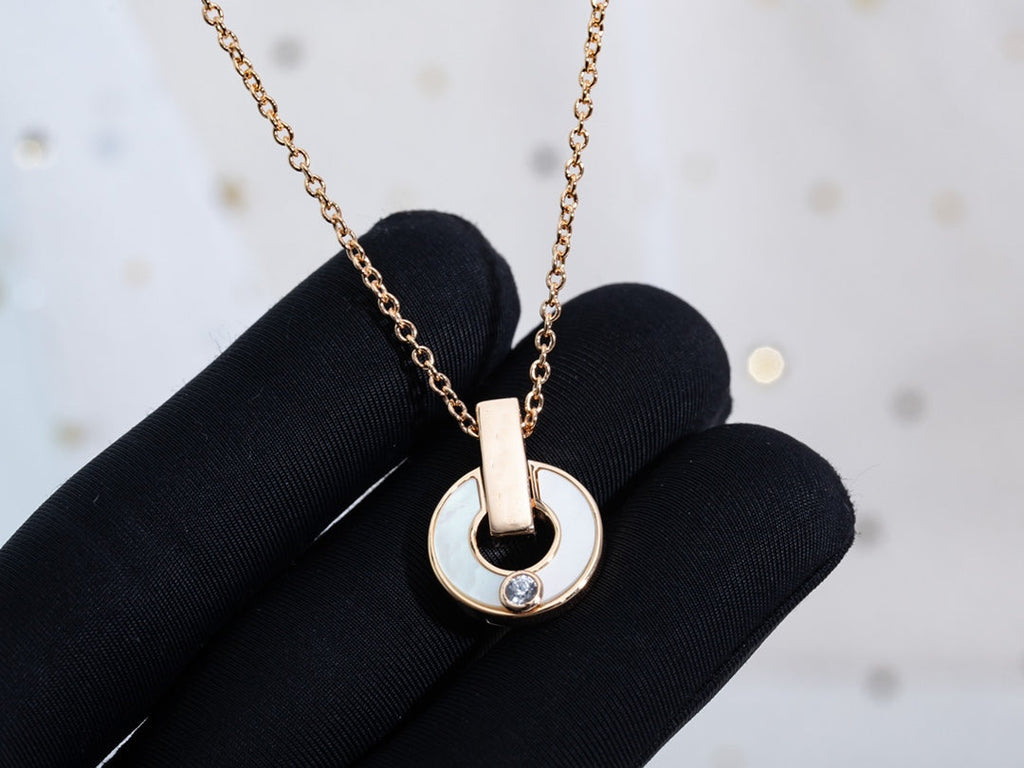[Clover Jewelry]GARI NECKLACE PINK GOLD MOP