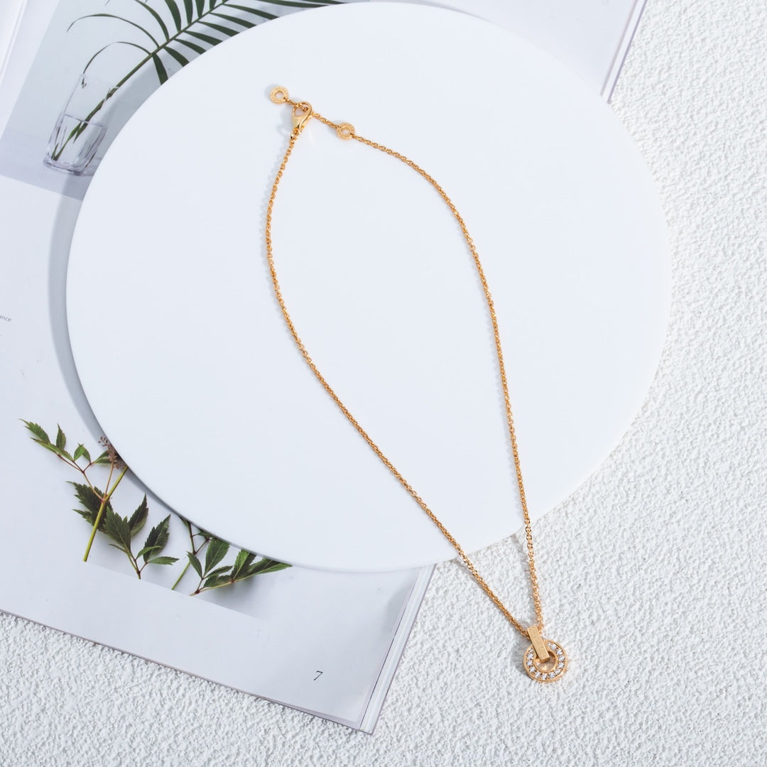 [Clover Jewelry]GARI NECKLACE PINK GOLD DIAMOND