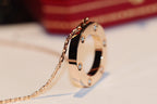 [Clover Jewelry]LOVE NECKLACE 16MM 6 DIAMONDS PINK GOLD