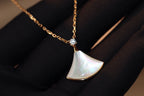 [Clover Jewelry]DREAM NECKLACE WHITE MOP PINK GOLD 1 DIAMOND
