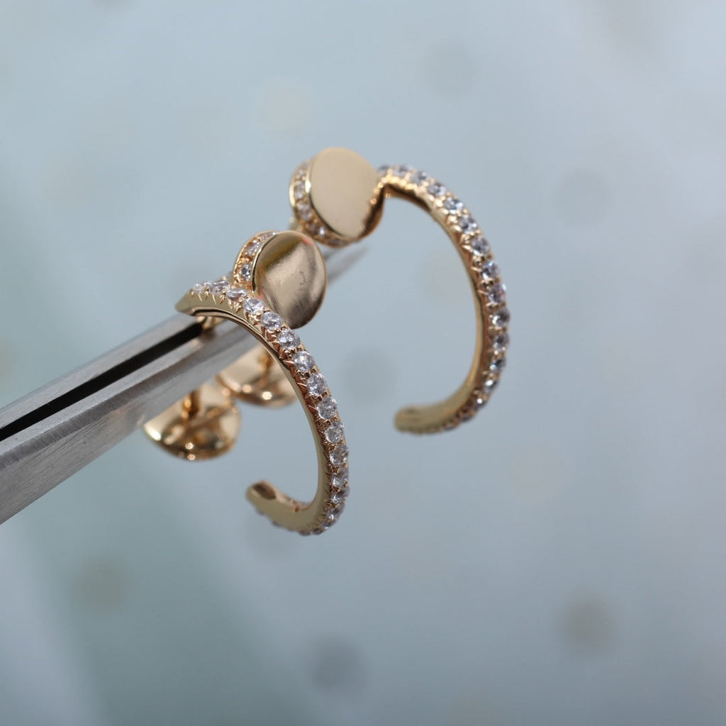 [Clover Jewelry]JUSTE EARRINGS 12.75MM PINK GOLD DIAMOND