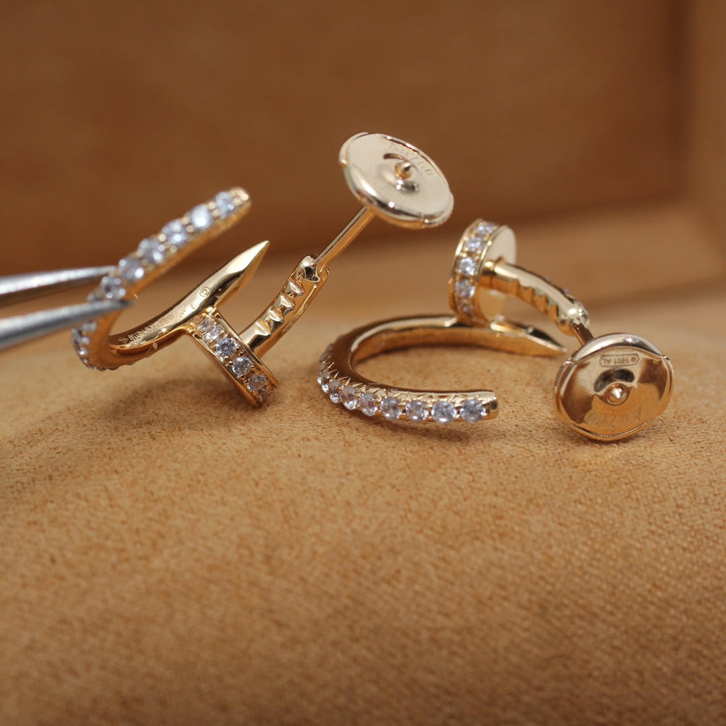 [Clover Jewelry]JUSTE EARRINGS 12.75MM PINK GOLD DIAMOND