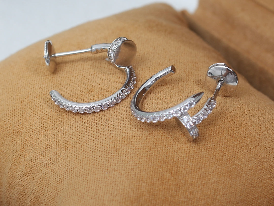 [Clover Jewelry]JUSTE EARRINGS 12.75MM SILVER DIAMOND
