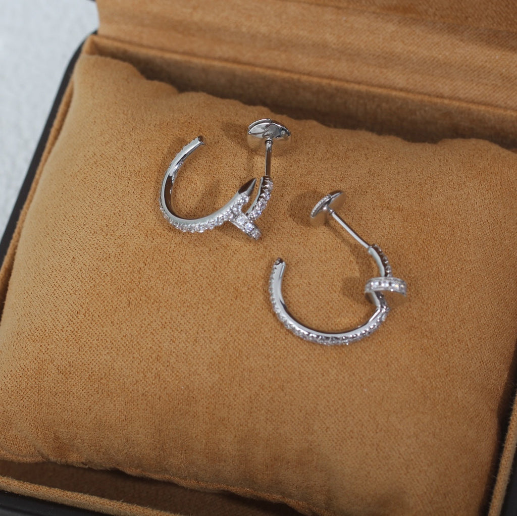 [Clover Jewelry]JUSTE EARRINGS 12.75MM SILVER DIAMOND