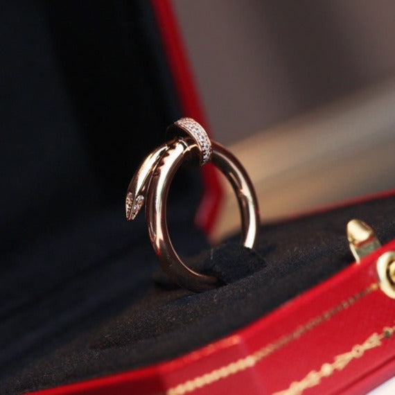 [Clover Jewelry]JUSTE RING 2.65MM PINK GOLD DIAMOND