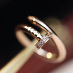 [Clover Jewelry]JUSTE RING 2.65MM PINK GOLD DIAMOND