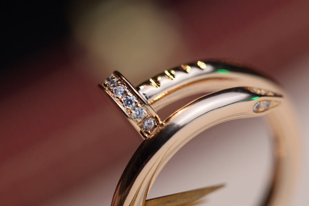 [Clover Jewelry]JUSTE RING 2.65MM PINK GOLD DIAMOND