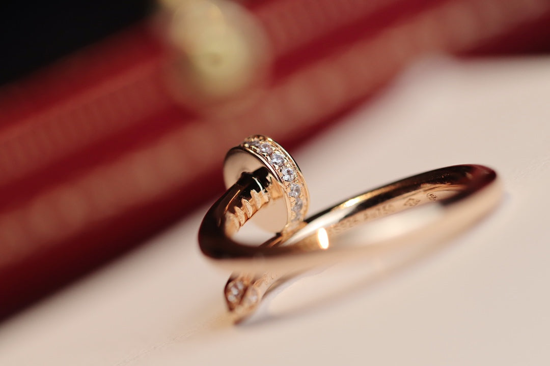 [Clover Jewelry]JUSTE RING 2.65MM PINK GOLD DIAMOND
