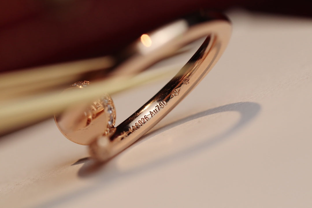 [Clover Jewelry]JUSTE RING 2.65MM PINK GOLD DIAMOND