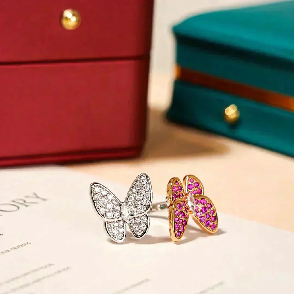 [Clover Jewelry]TWIN BUTTERFLY DIAMOND RING