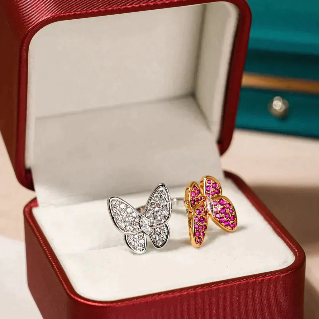 [Clover Jewelry]TWIN BUTTERFLY DIAMOND RING