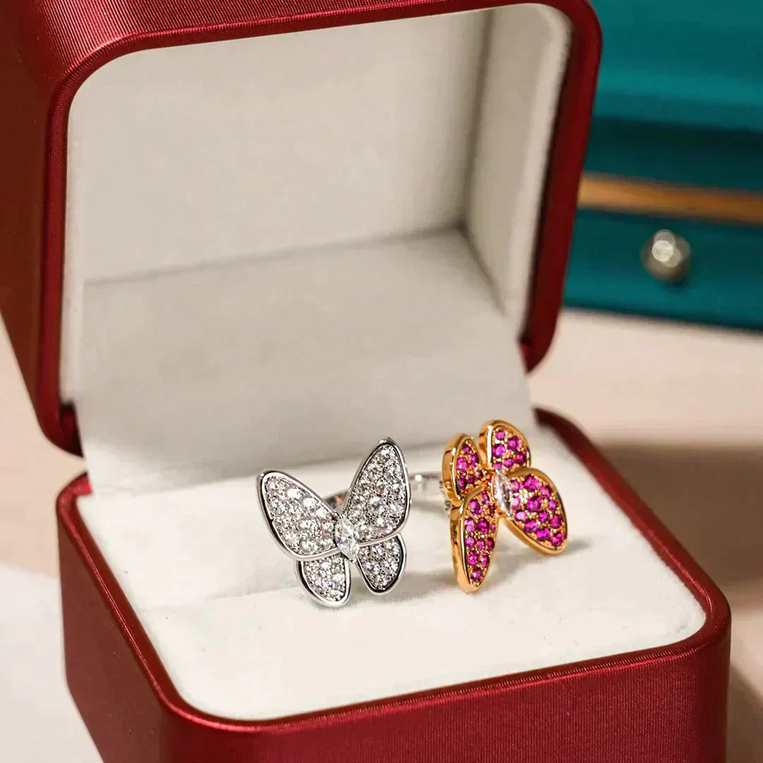 [Clover Jewelry]TWIN BUTTERFLY DIAMOND RING