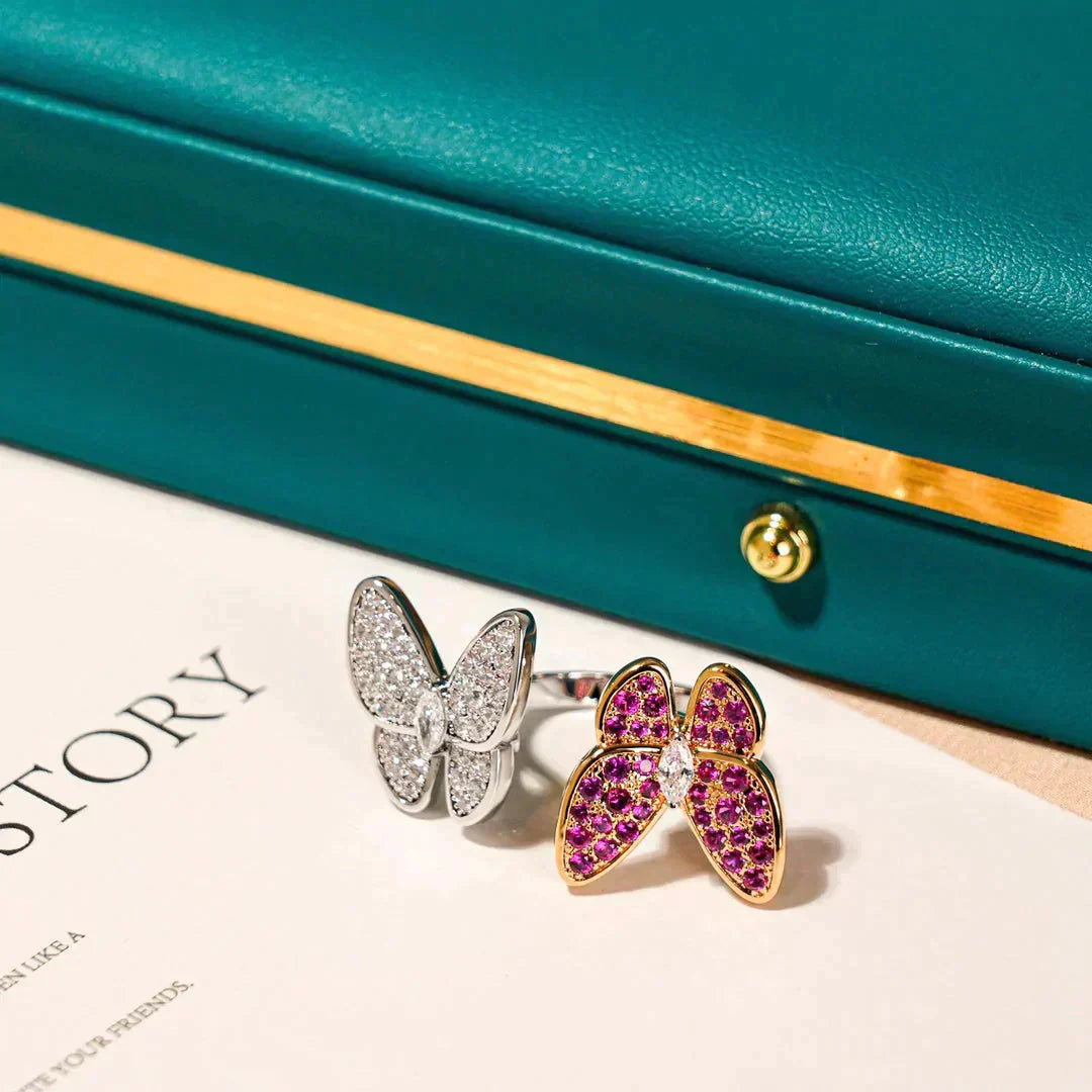 [Clover Jewelry]TWIN BUTTERFLY DIAMOND RING