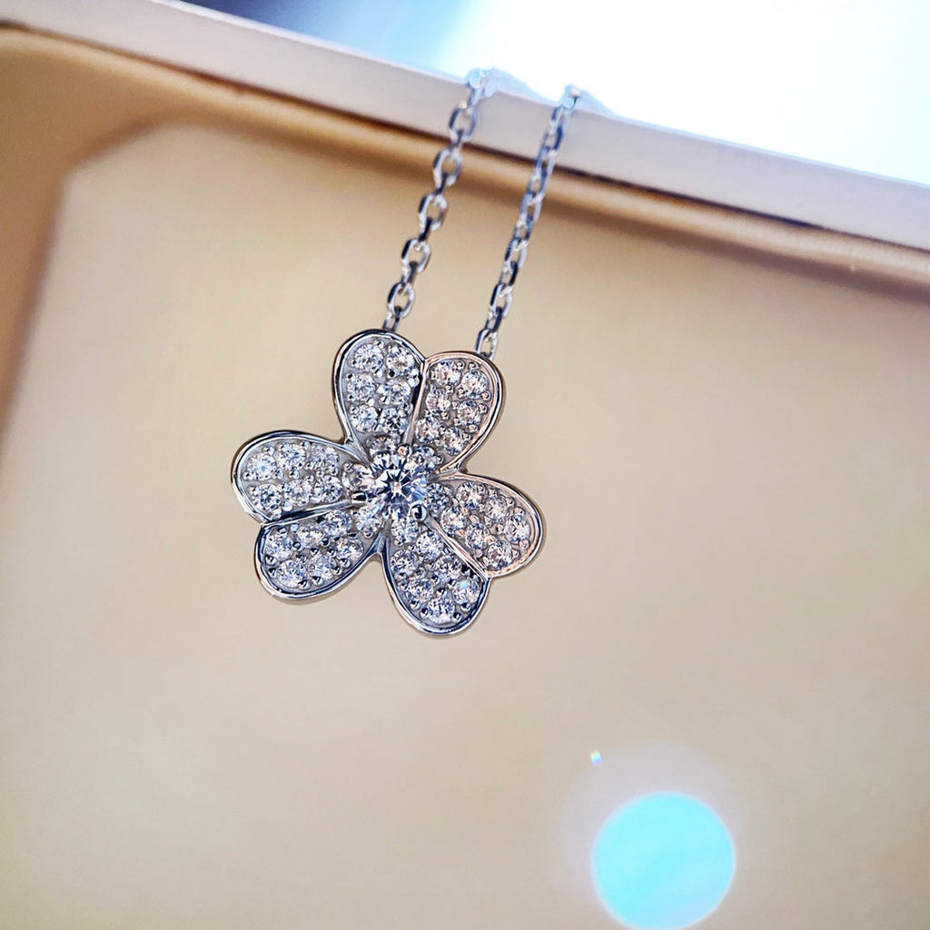 [Clover Jewelry]CLOVER DIAMOND NECKLACE SILVER