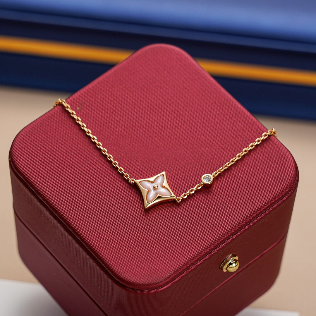 [Clover Jewelry]STAR 1 DIAMOND PINK GOLD BRACELET