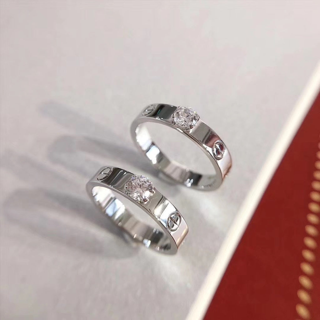[クローバー・ジュエリー] LOVEリング 3.6mm 1粒ダイヤモンド