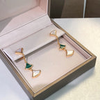 [Clover Jewelry]DREAM EARRINGS 3 MOTIFS MALACHIT MOP ROSÉGOLD