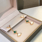 [Clover Jewelry]DREAM EARRINGS 3 MOTIFS MALACHIT MOP ROSÉGOLD