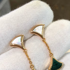 [Clover Jewelry]DREAM EARRINGS 3 MOTIFS MALACHIT MOP ROSÉGOLD