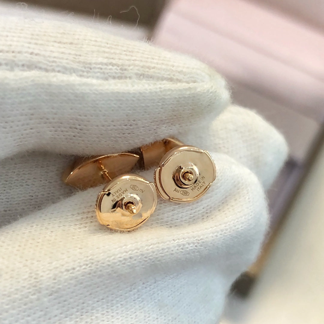 [Clover Jewelry]DREAM EARRINGS 3 MOTIFS ONYX MOP PINK GOLD