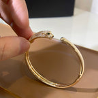[Clover Jewelry]PANTHERE GOLD DIAMOND OPEN BRACELET
