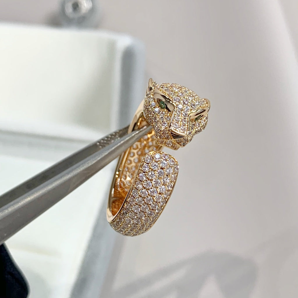 [Clover Jewelry]PANTHERE PINK GOLD DIAMOND RING