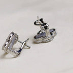 [Clover Jewelry]CLOVER MEDIUM 1 MOTIFS  WHITE MOP EARRINGS SILVER